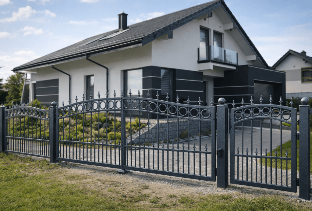 Schmiedezaun aus Stahl mit Tor und Pforte