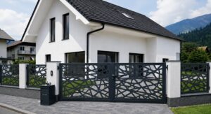design metallzaun für einfamilienhaus